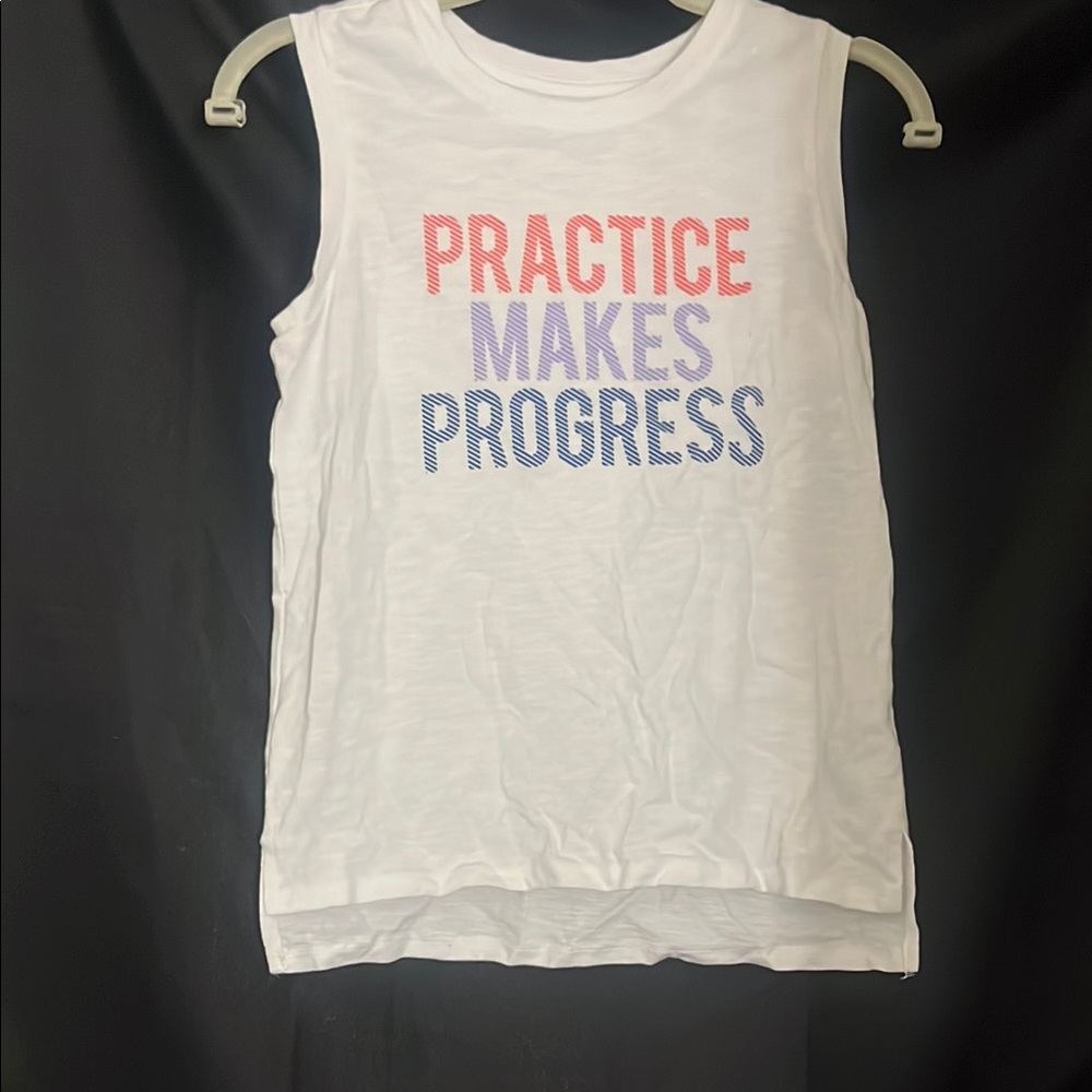 White and Red Tank Top with Motivational Print